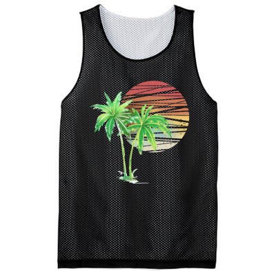 Palm Tree Beach Summer Vacation Holiday Island Mesh Reversible Basketball Jersey Tank