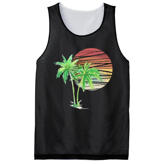 Palm Tree Beach Summer Vacation Holiday Island Mesh Reversible Basketball Jersey Tank