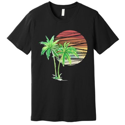 Palm Tree Beach Summer Vacation Holiday Island Premium T-Shirt