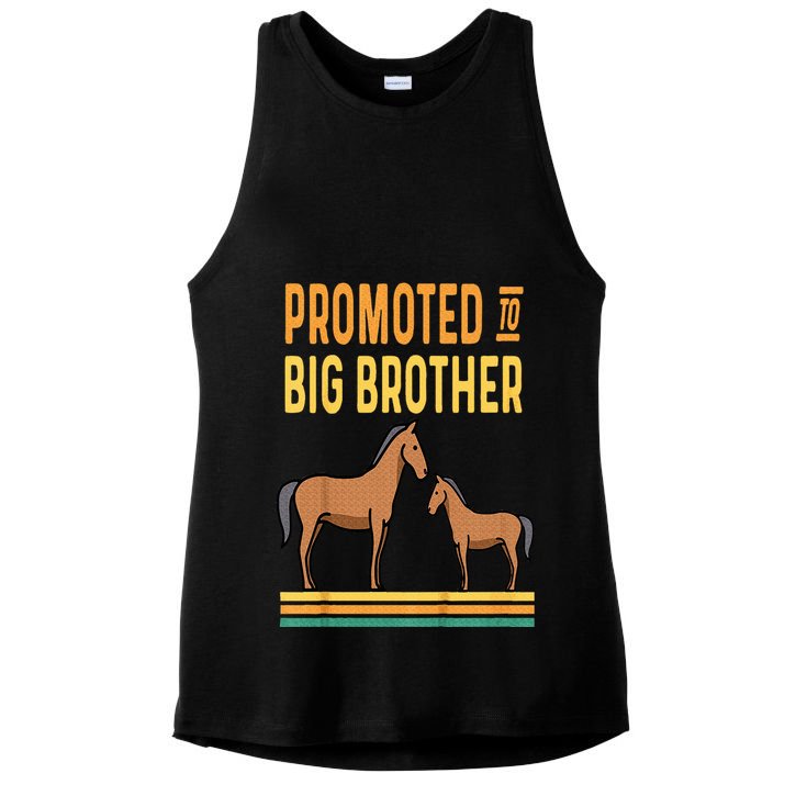 Promoted to Big Brother Baby Announcement Horse Mare Pony Ladies PosiCharge Tri-Blend Wicking Tank