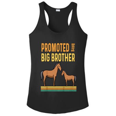 Promoted to Big Brother Baby Announcement Horse Mare Pony Ladies PosiCharge Competitor Racerback Tank