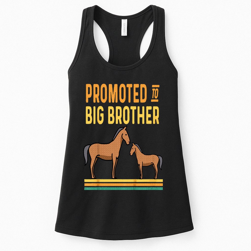 Promoted to Big Brother Baby Announcement Horse Mare Pony Womens Tank Top