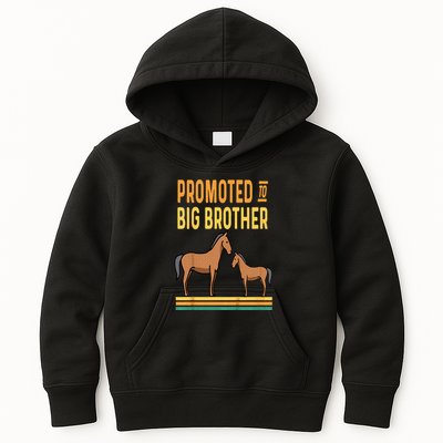Promoted to Big Brother Baby Announcement Horse Mare Pony Kids Hoodie