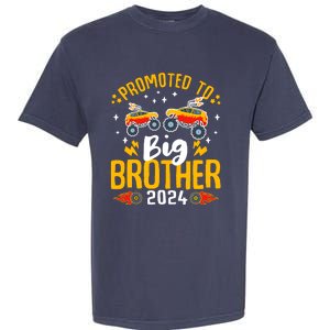 Promoted To Big Brother 2024 Monster Truck Boy Garment-Dyed Heavyweight T-Shirt