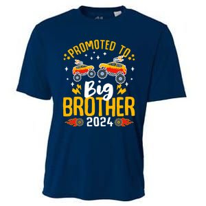 Promoted To Big Brother 2024 Monster Truck Boy Cooling Performance Crew T-Shirt