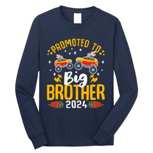 Promoted To Big Brother 2024 Monster Truck Boy Long Sleeve Shirt