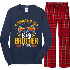 Promoted To Big Brother 2024 Monster Truck Boy Long Sleeve Pajama Set