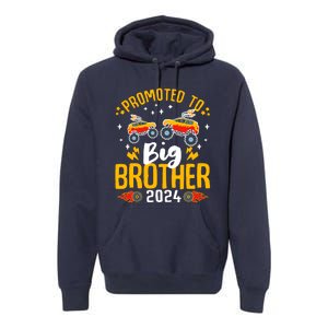 Promoted To Big Brother 2024 Monster Truck Boy Premium Hoodie