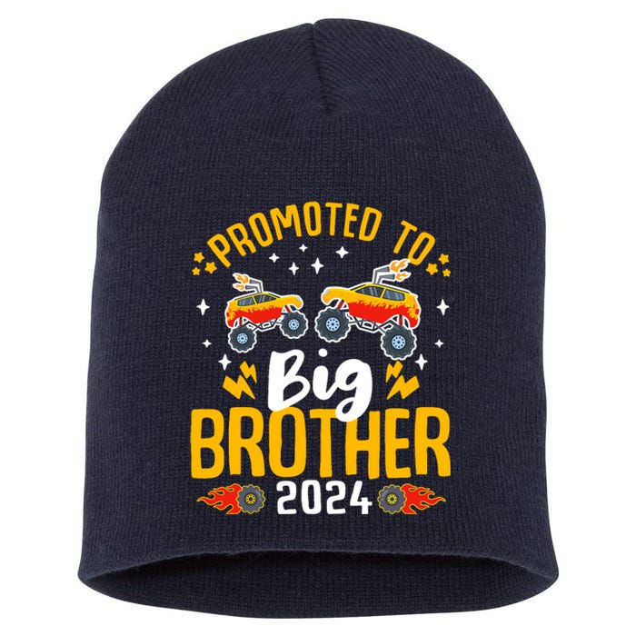 Promoted To Big Brother 2024 Monster Truck Boy Short Acrylic Beanie