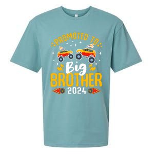 Promoted To Big Brother 2024 Monster Truck Boy Sueded Cloud Jersey T-Shirt