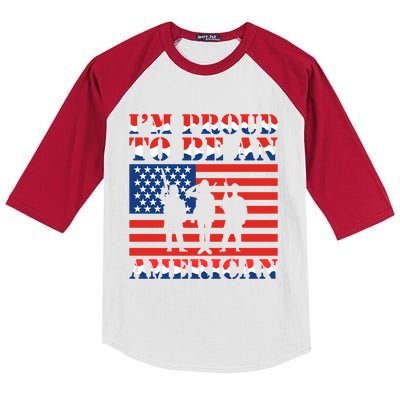 Proud To Be An American Gift Kids Colorblock Raglan Jersey