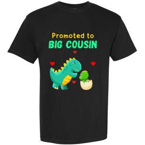 Promoted To Big Cousin Dinosaur I Love U Baby Kiss Garment-Dyed Heavyweight T-Shirt