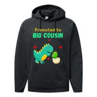 Promoted To Big Cousin Dinosaur I Love U Baby Kiss Performance Fleece Hoodie