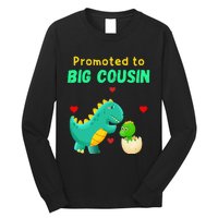 Promoted To Big Cousin Dinosaur I Love U Baby Kiss Long Sleeve Shirt