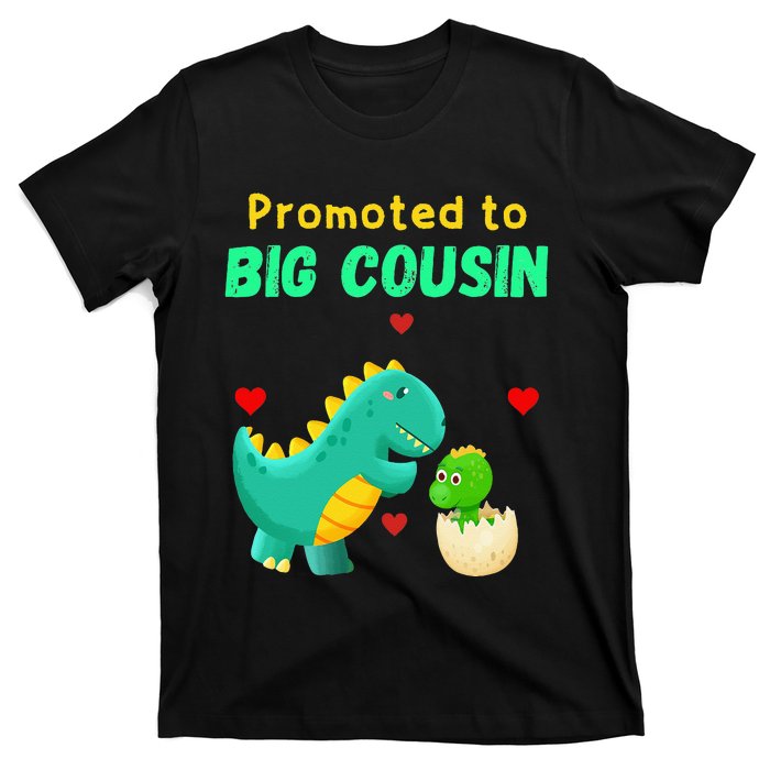 Promoted To Big Cousin Dinosaur I Love U Baby Kiss T-Shirt