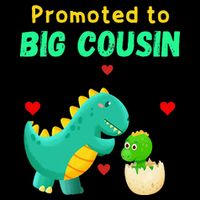 Promoted To Big Cousin Dinosaur I Love U Baby Kiss 16 in Basic Backpack