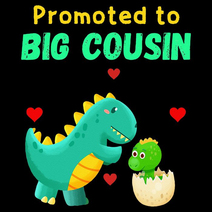 Promoted To Big Cousin Dinosaur I Love U Baby Kiss 16 in Basic Backpack