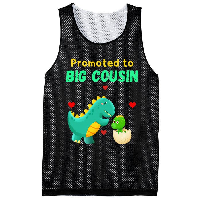 Promoted To Big Cousin Dinosaur I Love U Baby Kiss Mesh Reversible Basketball Jersey Tank