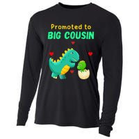 Promoted To Big Cousin Dinosaur I Love U Baby Kiss Cooling Performance Long Sleeve Crew