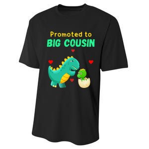 Promoted To Big Cousin Dinosaur I Love U Baby Kiss Performance Sprint T-Shirt