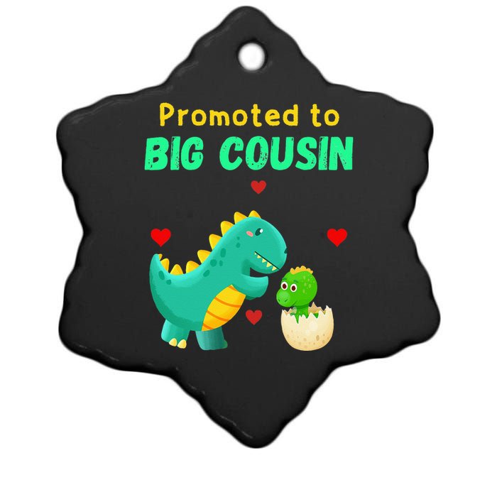 Promoted To Big Cousin Dinosaur I Love U Baby Kiss Ceramic Star Ornament