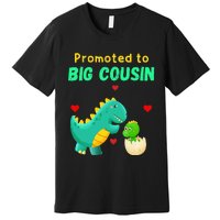 Promoted To Big Cousin Dinosaur I Love U Baby Kiss Premium T-Shirt