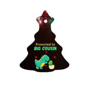 Promoted To Big Cousin Dinosaur I Love U Baby Kiss Ceramic Tree Ornament