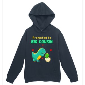 Promoted To Big Cousin Dinosaur I Love U Baby Kiss Urban Pullover Hoodie