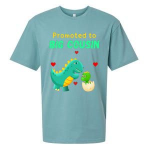 Promoted To Big Cousin Dinosaur I Love U Baby Kiss Sueded Cloud Jersey T-Shirt