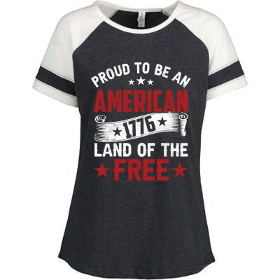 Proud To Be An American Cute Gift Enza Ladies Jersey Colorblock Tee