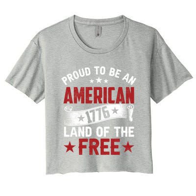 Proud To Be An American Cute Gift Women's Crop Top Tee