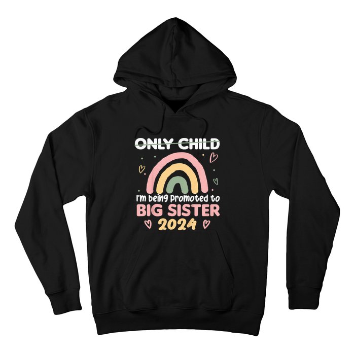 Promoted To Big Sister 2024 Rainbow Cute Sibling 2024 Hoodie