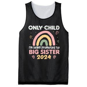 Promoted To Big Sister 2024 Rainbow Cute Sibling 2024 Mesh Reversible Basketball Jersey Tank