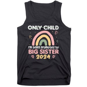 Promoted To Big Sister 2024 Rainbow Cute Sibling 2024 Tank Top