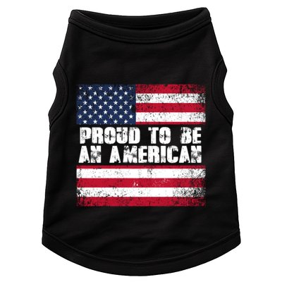 Proud To Be An American Usa Flag Gift Doggie Tank