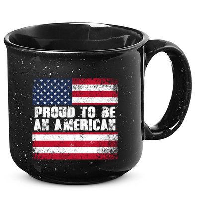 Proud To Be An American Usa Flag Gift 15oz Campfire Ceramic Mug