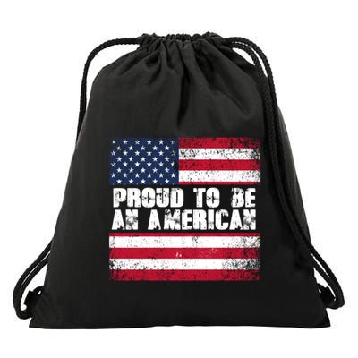 Proud To Be An American Usa Flag Gift Drawstring Bag