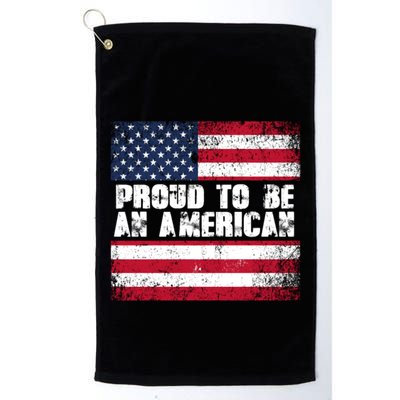 Proud To Be An American Usa Flag Gift Golf Towel
