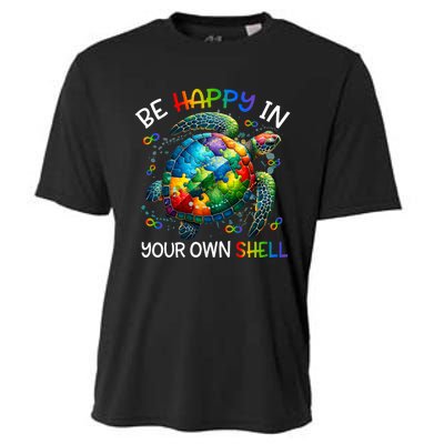 Puzzle Turtle Be Happy In Your Own Shell Autism Awareness Cooling Performance Crew T-Shirt