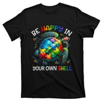 Puzzle Turtle Be Happy In Your Own Shell Autism Awareness T-Shirt