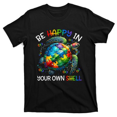 Puzzle Turtle Be Happy In Your Own Shell Autism Awareness T-Shirt