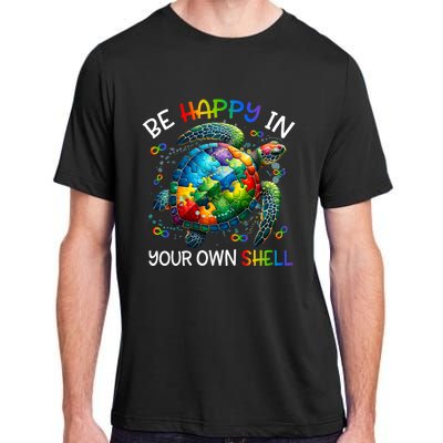 Puzzle Turtle Be Happy In Your Own Shell Autism Awareness Adult ChromaSoft Performance T-Shirt