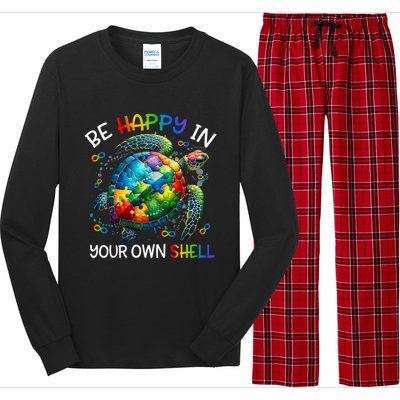 Puzzle Turtle Be Happy In Your Own Shell Autism Awareness Long Sleeve Pajama Set