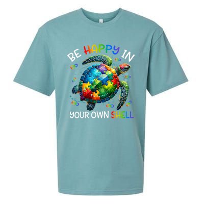 Puzzle Turtle Be Happy In Your Own Shell Autism Awareness Sueded Cloud Jersey T-Shirt