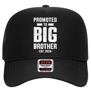 Promoted To Big Brother Est 2024 For Pregnancy Or New Baby High Crown Mesh Back Trucker Hat