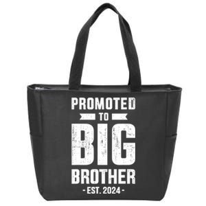 Promoted To Big Brother Est 2024 For Pregnancy Or New Baby Zip Tote Bag