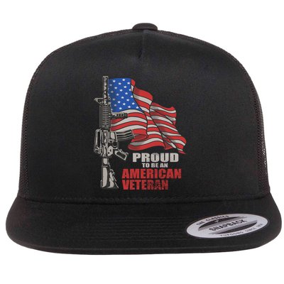 Proud To Be An American Veteran Cool Gift Flatbill Hat