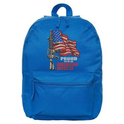Proud To Be An American Veteran Cool Gift 16 in Basic Backpack