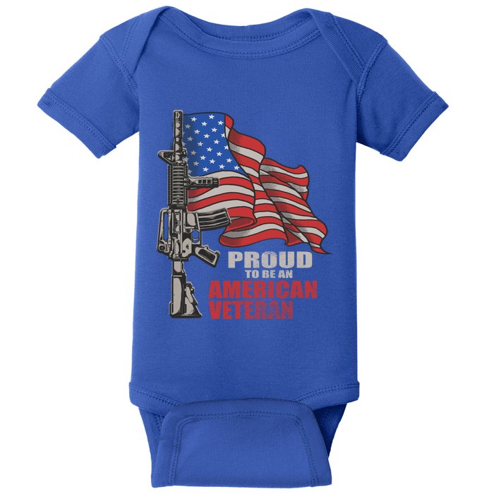 Proud To Be An American Veteran Cool Gift Baby Bodysuit