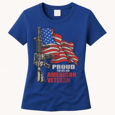 Proud To Be An American Veteran Cool Gift Womens T-Shirt